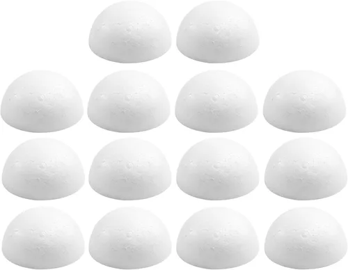 Vista 6 de Crafjie 150 piezas bolas de espuma de media pulgada blancas, bolas de espuma de poliestireno semirredondas, suministros para manualidades, bolas