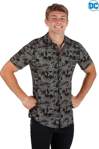 Vista 7 de DC Comics - Camisa de Batman con botones para adulto, estampado y ajuste elástico
