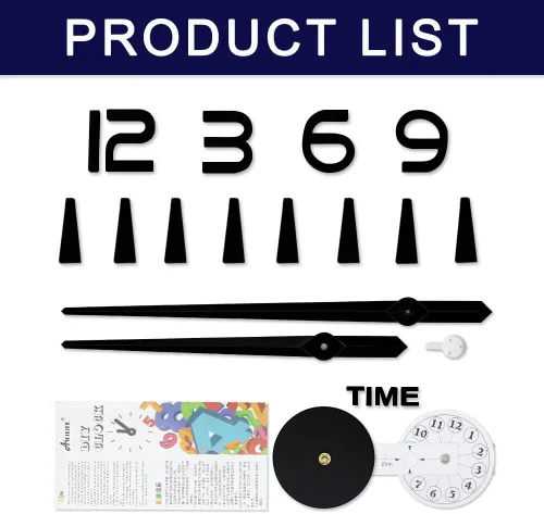 Vista 8 de Kit de reloj de pared grande, reloj de pared sin marco 3D con calcomanías de número de espejo para decoración del hogar, sala de estar, dormitorio