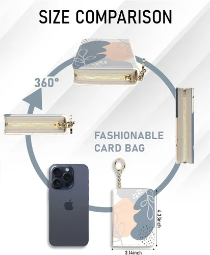 Vista 5 de Soporte para tarjetas de crédito, elegante cartera delgada para mujer con bloqueo RFID, perfecta para negocios y uso diario, mantiene tus