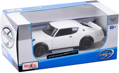 Vista 4 de Maisto 1:24 SE 1973 Nissan Skyline GT-R - Blanco