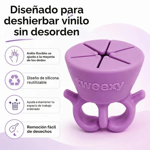Vista 6 de Anillo colector de desechos de vinilo Tweexy Craft Herramientas de desbroce para transferencia de calor de vinilo, soporte de hojas de papel