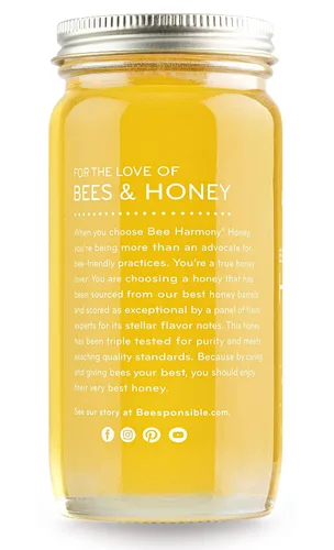 Vista 8 de Bee Harmony Miel de trébol cruda, 12 onzas (paquete de 2 tarros), fabricada en los Estados Unidos