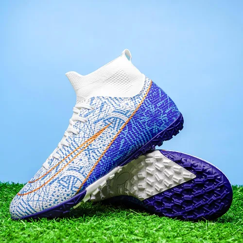 Vista 2 de Zapatos de fútbol para hombre, con cordones, antideslizantes, para interiores, fútbol sala, TF, tacos de césped