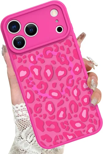 Vista 43 de KANGHAR - Funda para iPhone 11 [Compatible con Magsafe] Patrón estampado de leopardo Lindo guepardo Funda protectora magnética para niñas, mujeres