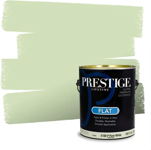 Vista 234 de Prestige Paints - Pintura exterior e imprimación en uno, 1 galón, plano, compatibilidad comparable con el color menta «Whipped Mint» de Behr