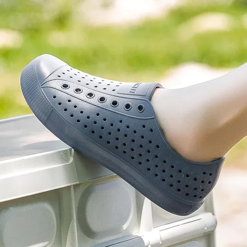 Vista 5 de FLIOZY Zuecos de jardín impermeables para hombres y mujeres, zapatos ligeros y transpirables de EVA sin cordones, cómodos y antideslizantes, calzado