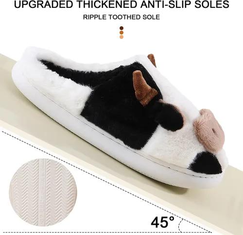 Vista 3 de TOPALL Pantuflas para mujeres y hombres, con bordado mejorado, mullidas, mullidas, cómodas, antideslizantes, cálidas, para interiores y exteriores