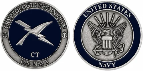Vista 2 de Moneda de desafío técnico criptológico (CT) de la Marina de los Estados Unidos