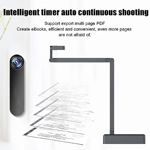 Vista 3 de Cámara de documentos USB, cámara web de documentos 4K Ultra 16MP con ángulo ajustable, enfoque manual automático, ajuste de brillo para aprendizaje