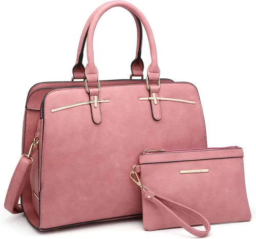 Vista 12 de Dasein - Juego de bolso y monedero para mujer, set de 2 piezas con 3 compartimentos, bolso con asa superior y correa para el hombro
