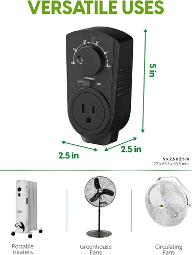 Vista 5 de EconoHome - Termostato ajustable universal con enchufe para calefacción y refrigeración - Compatible con la mayoría de los calentadores de pared
