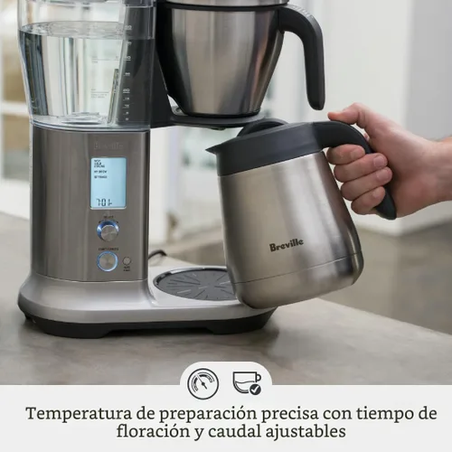 Vista 4 de Breville BDC450BSS Cafetera de precisión con jarra térmica, de goteo, 60 oz, acero inoxidable cepillado