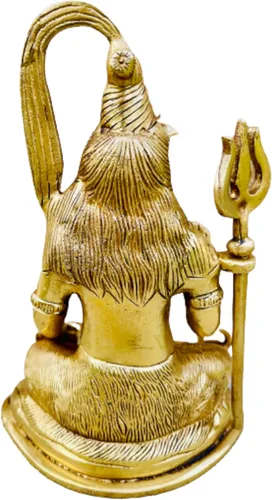 Vista 2 de QT Shopping Shiva - Estatua de ídolo de latón, Dios hindú, 7 en latón, estatuas de Shiva, estatua de regreso de boda, regalo de decoración