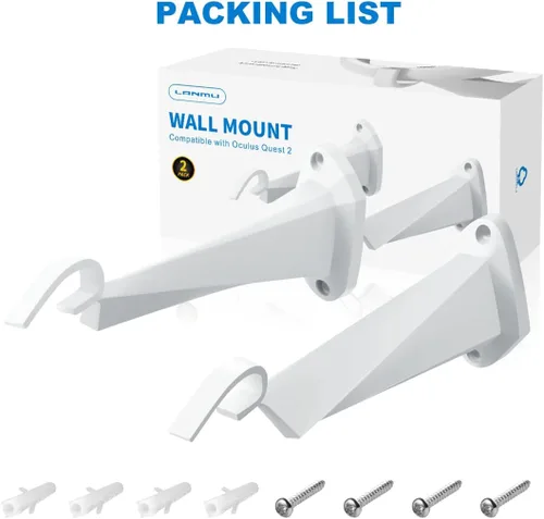 Vista 7 de LANMU Wall Mount Holder Accessories Compatible with OculusMeta Quest 2,Quest and Elite Strap, VR Headset and Controller Mount, Saving Space