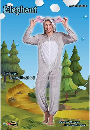 Vista 2 de Snailify Disfraz de elefante para adultos, disfraz de elefante sin género, pijama multicolor, Multi colorido