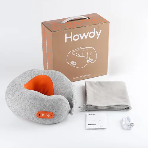 Vista 9 de Howdy Shiatsu Masajeador de cuello con calefacción [2026 actualizado], almohada térmica inalámbrica para aliviar el dolor, amasamiento de tejido