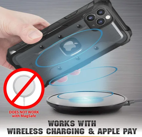 Vista 6 de Vena vArmor - Funda resistente compatible con Apple iPhone 12 / iPhone 12 Pro (6.1 pulgadas) (protección contra caídas de grado militar), funda Gris