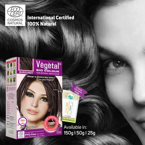 Vista 7 de Vegetal Bio - Tinte para el cabello, color burdeos, 150 g (5,3 oz), seguro