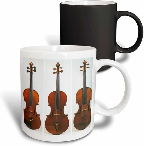Vista 10 de 3dRose (mug_34744_4) Taza negra de dos tonos con 3 violines antiguos, 11 onzas Blanco