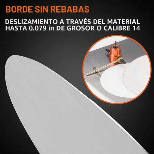 Vista 6 de Dicfeos Cortador de Chapa de Doble Cabezal, Accesorio Versátil de Taladro Roedor para Corte Recto, Curvo y Circular, Acero Máximo Calibre 14