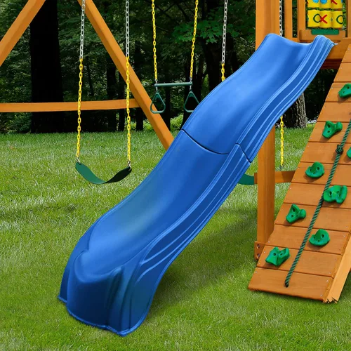 Vista 5 de Swing-N-Slide Ws 5032 Olympus Wave Slide - Tobogán de plástico de 2 piezas para cubiertas de 5 pies, color azul