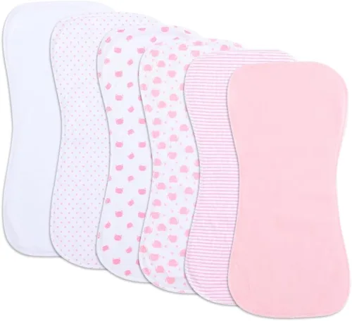 Vista 9 de Paquete de 6 paños de algodón para eructos extra absorbentes y suaves para bebés niños y niñas
