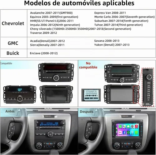 Vista 7 de Radio de coche 4G+64G de 8 núcleos para Chevrolet Chevy Silverado Impala GMC Sierra Acadia Enclave Yukon 2007-2012, pantalla táctil IPS estéreo