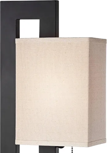 Vista 3 de 360 Lighting Lámpara de Mesa de Acento Moderna de 20.5" de Alto Color Bronce Marrón Espresso Rico Base de Metal Rectangular Abierta Pantalla de Caja
