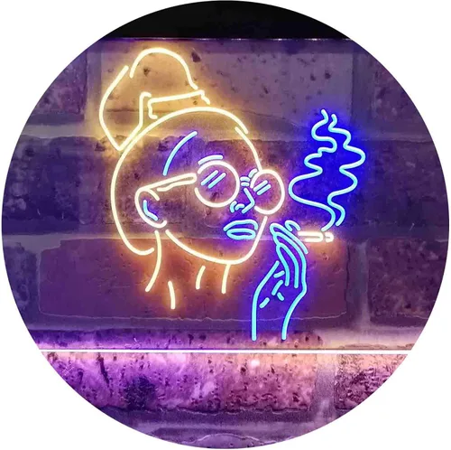 Vista 13 de ADVPRO Señal de neón LED de doble color rojo y azul para fumar mujer mala perra cueva cobertizo cueva st6s43-i3869-rb