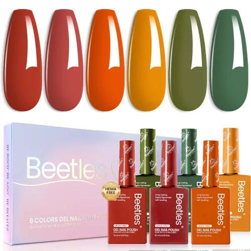 Vista 13 de Beetles - Kit de 23 esmaltes de uñas de gel con luz UV, kit de esmalte de gel de 12 colores 1-Elegancia acogedora