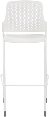 Vista 4 de Home Square Taburete de bar contemporáneo de 46.75" de alto en blanco - Juego de 2