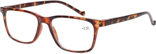 Vista 4 de JOSCHOO Paquete de 5 lentes de lectura para hombres y mujeres, bisagras de resorte, anteojos cómodos para leer (3 negros 2 tortuga, 0.5)