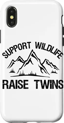 Vista 5 de Support Wildlife Raise Twins Funny Twin Mom Dad Gift Case for iPhone 17