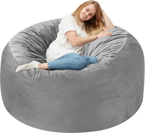 Vista 19 de Homguava - Sillón puff de 3 pies Sillón estilo puff grande de 3 pulgadas con relleno de espuma viscoelástica, sofá suave con funda de terciopelo