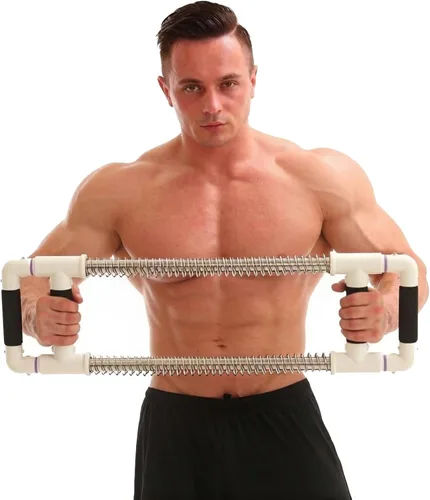 Vista 11 de GOFITNESS Entrenador de pecho con barra de empuje hacia abajo, equipo de entrenamiento en casa para pecho, brazo, hombro, abdominales y espalda