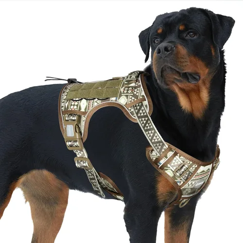 Vista 35 de Auroth - Arnés táctico para perros pequeños y medianos, sin tirones, arnés ajustable para mascotas, reflectante, K9, entrenamiento, trabajo