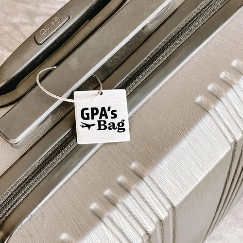 Vista 2 de Papa's Bag Luggage Tag Personalized Luggage Tag Personalized Name Traveler Traveling Gift Luggage Tag Plane Grandpa Bag Find Luggage Gramps Gift