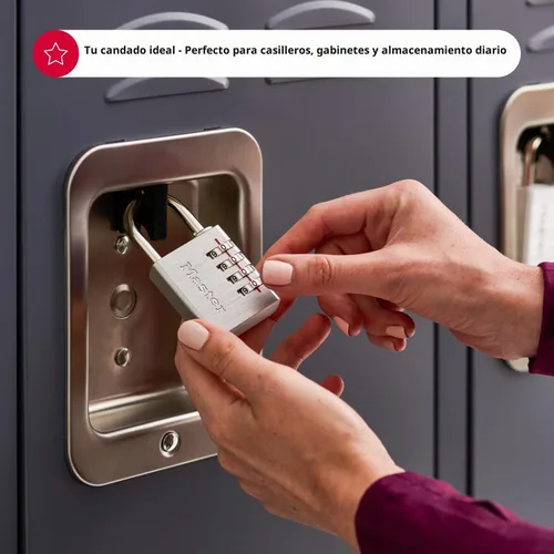 Vista 3 de Master Lock 643D Candado de combinación, establece tu propia combinación, 1 paquete, plateado