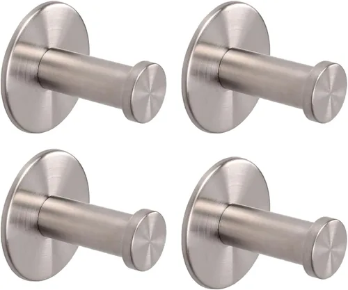 Vista 15 de Ganchos para toallas de baño, paquete de 4 ganchos autoadhesivos para abrigos, resistentes sin perforaciones, gancho para bata, colgador de ropa