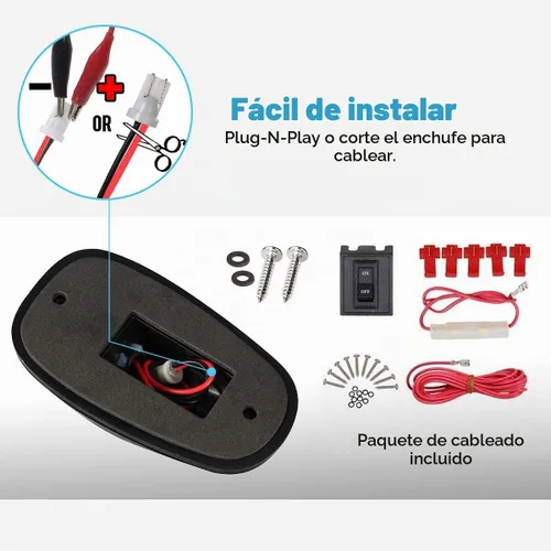 Vista 5 de Partsam 5X Luces Marcadoras Superiores Ámbar de 24 LED Ahumadas para Techo de Cabina 264146BK Conjunto con Arnés de Cables de Repuesto
