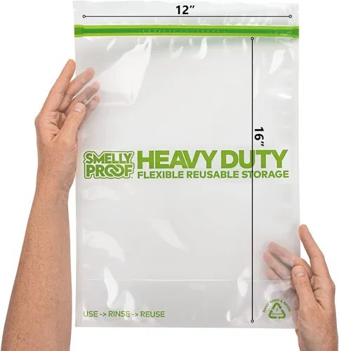 Vista 4 de 50 x HEAVY DUTY 5mils Thick Dishwasher-Safe STAND-UP Reusable Bags, US-MADE, Extra Durable Washable Reclosable Food Storage Extra Large Bags, XXL