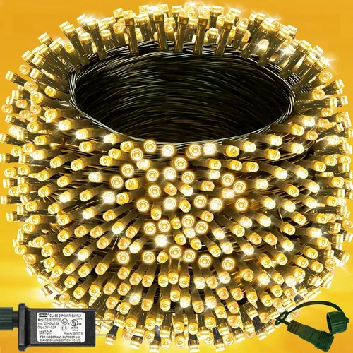 Vista 16 de Decute - Tira de luces de Navidad, impermeable, 300 LED, 105 pies, certificado UL con enchufe de extremo a extremo, 8 modos, guirnalda de luces