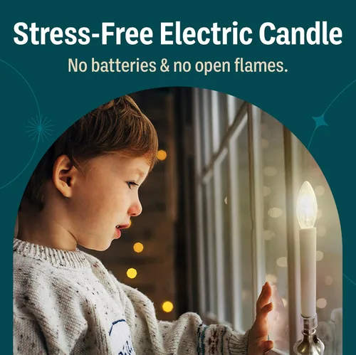 Vista 10 de Holiday Joy Velas de ventana con sensor de atardecer a amanecer con cable