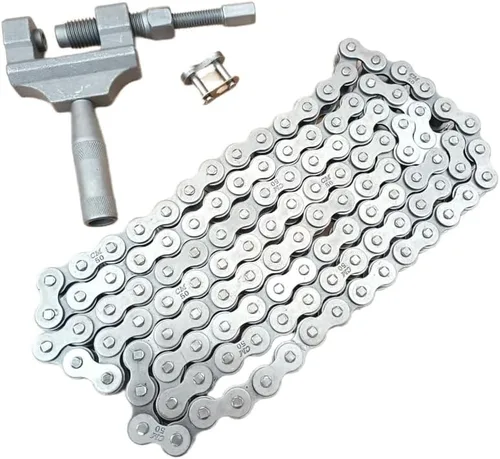Vista 2 de Cadena de rodillos estándar 530 para motocicleta, 120 eslabones + rompedor de cadena para motocross de 50 cc-125 cc Dirt Pit Bike ATV Quad Go Kart