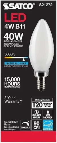 Vista 6 de Satco S21272 4B11/LED/950/FR/120V/E12-paquete de 6