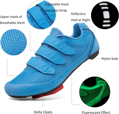 Vista 3 de Mens Womens Indoor Cycling Shoes Compatible with Peloton Bike Shoes Cycling Shoes with Delta Cleats Clip Outdoor Pedal SPD Road Bike Shoes