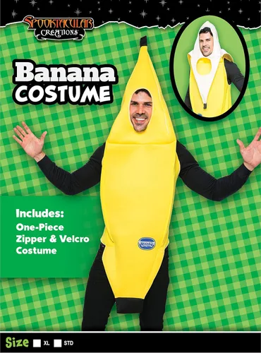 Vista 2 de Spooktacular Creations Atractivo disfraz de plátano para adultos juego de lujo para Halloween fiesta de disfraces y juegos de roles Amarillo