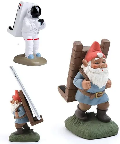 Vista 10 de Bonito soporte de escritorio divertido para teléfono celular, Papá Noel o astronauta astronauta, universal para iPhone y otros teléfonos