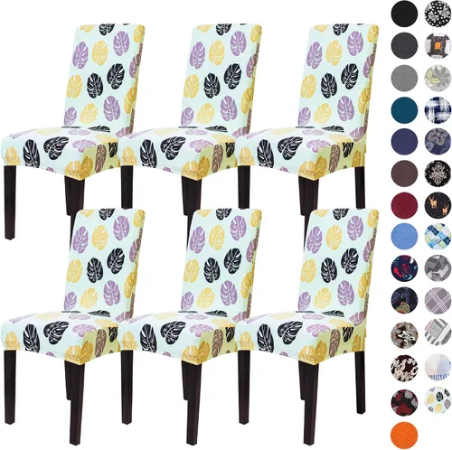 Vista 59 de Sufdari Juego de 2 fundas para sillas de comedor, fundas para sillas de cocina, fundas para sillas Parsons, protectores de sillas de elastano